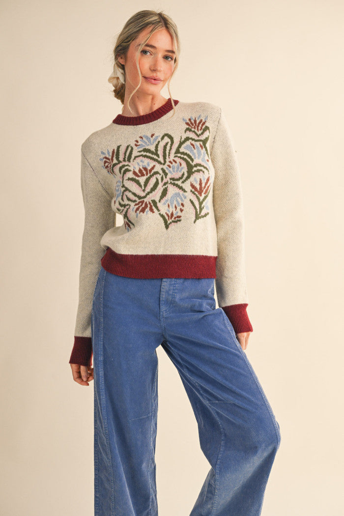 MSW11218 Floral Sweater