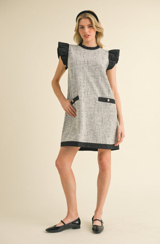 G13257 Tweed Shift Dress