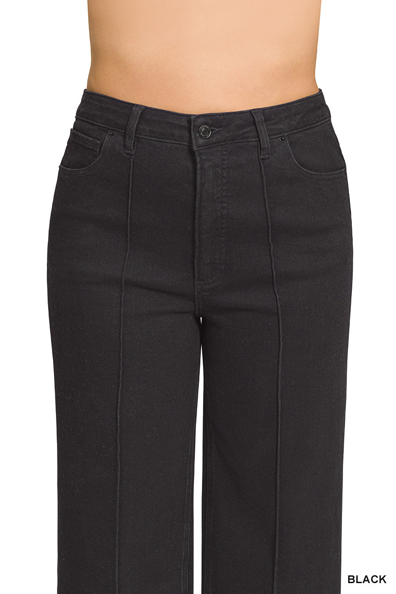 DYP-9558BBX Curvy Wide Leg Pintuck Jeans
