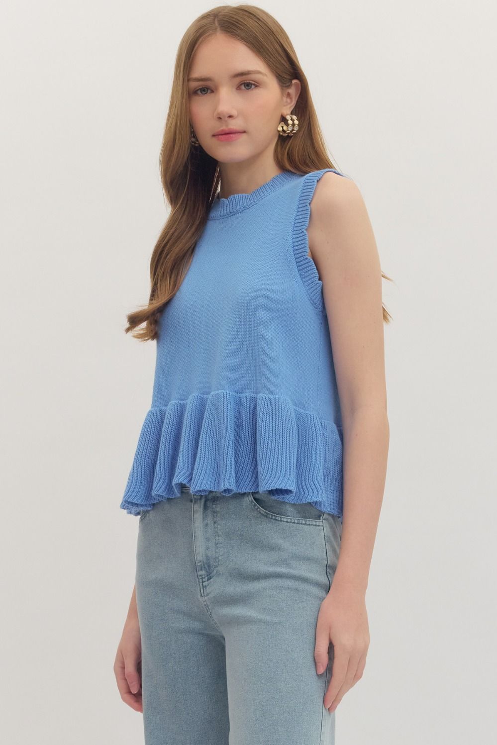 T29980 Sleeveless Peplum Top