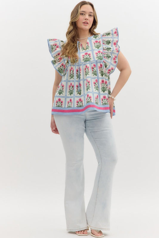 T27247 Floral Print Top