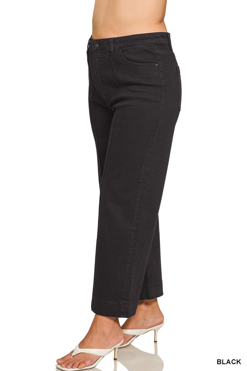 DYP-9558BBX Curvy Wide Leg Pintuck Jeans