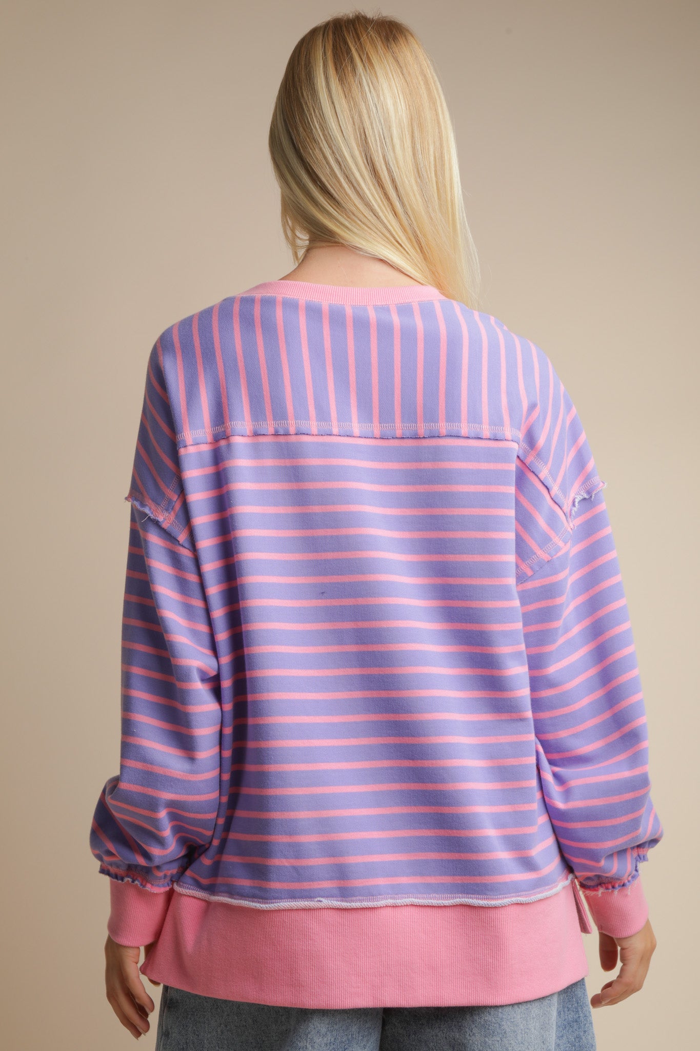 NT11927 Oversized Stripe Top