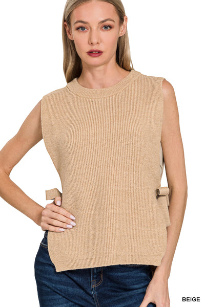 TW-2645Y Side Tie Sweater Vest