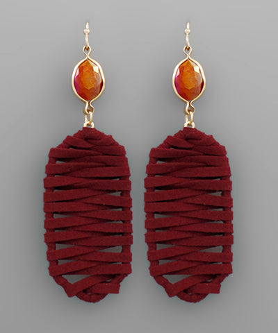 EP43770 Suede Feel Wrapped Earrings
