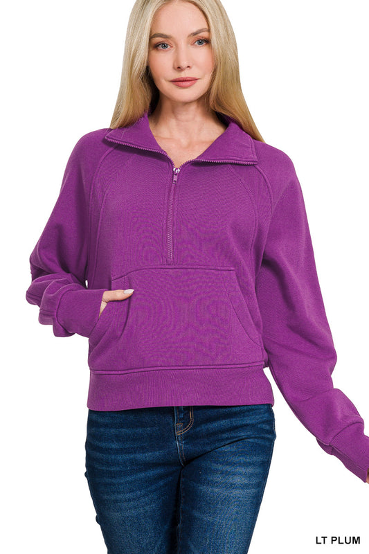OT-4360Y Fleece Half-Zip Kangaroo Pocket Sweatshirt