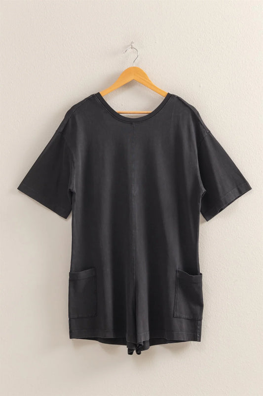 DZ25C080 Casual V-Back Short Sleeve Romper