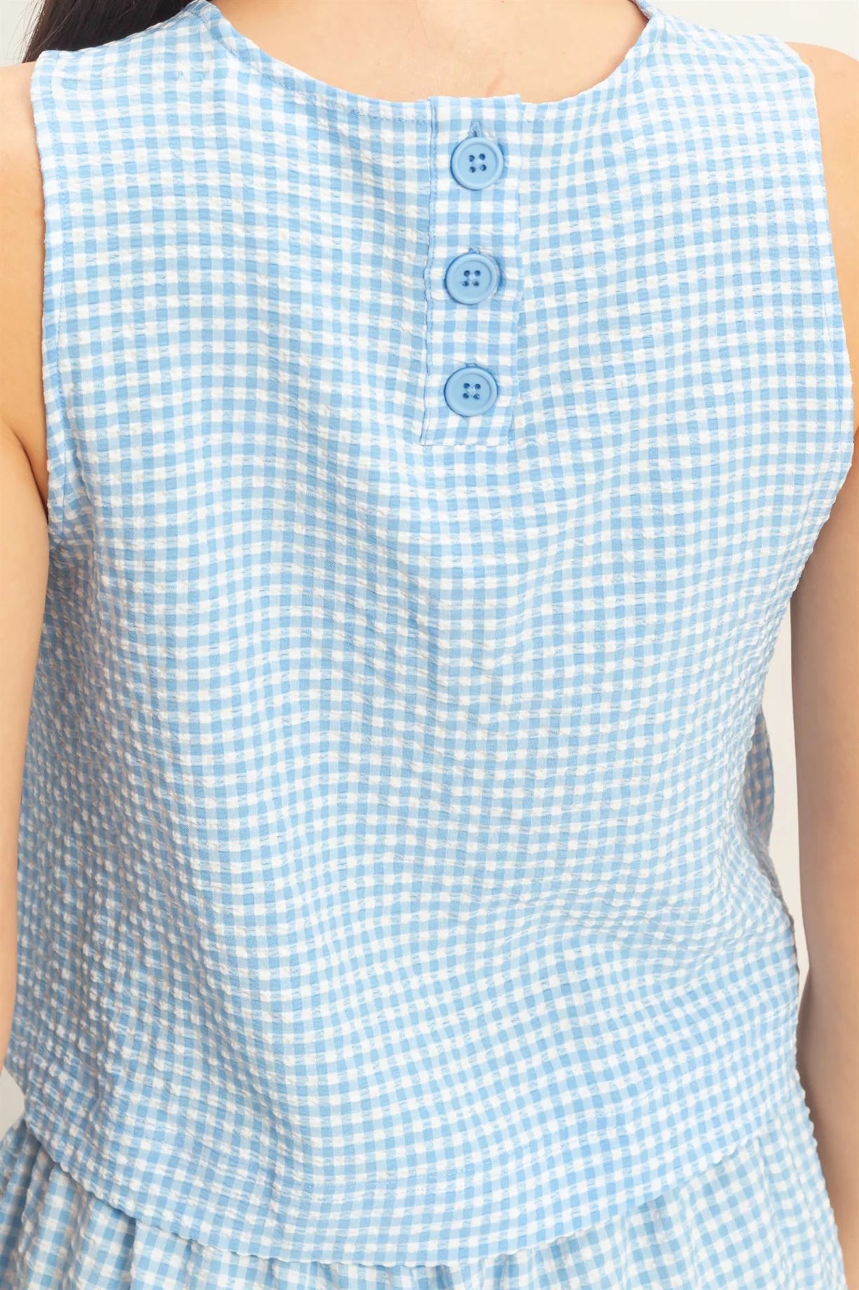 DZ26C688-SET Gingham Checkered Set