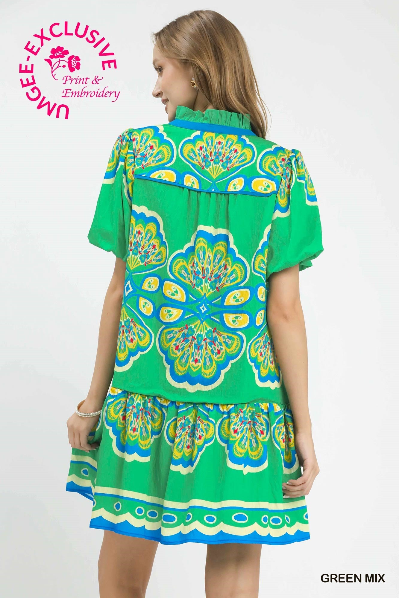 C6165 Boho Printed Mini Dress