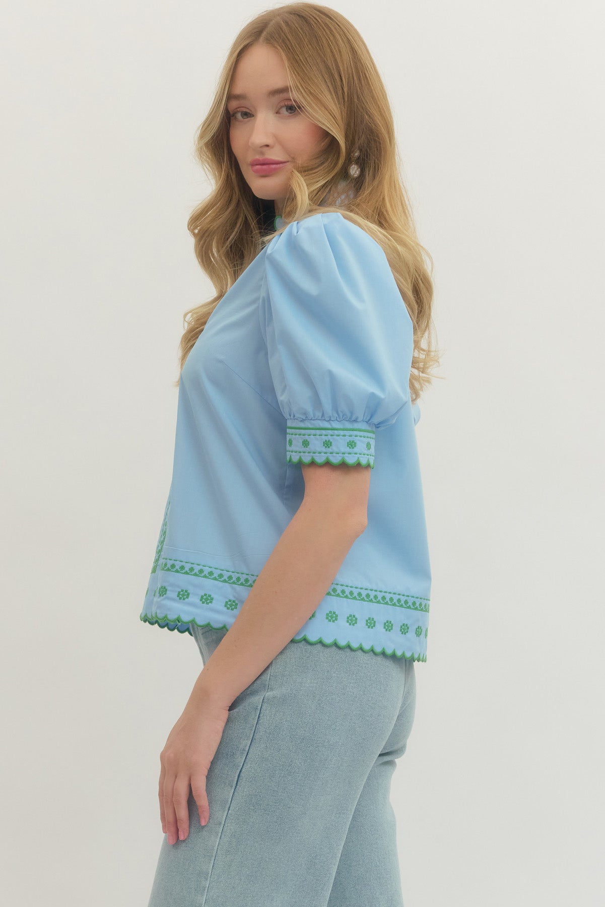 T30001 Embroidered Top