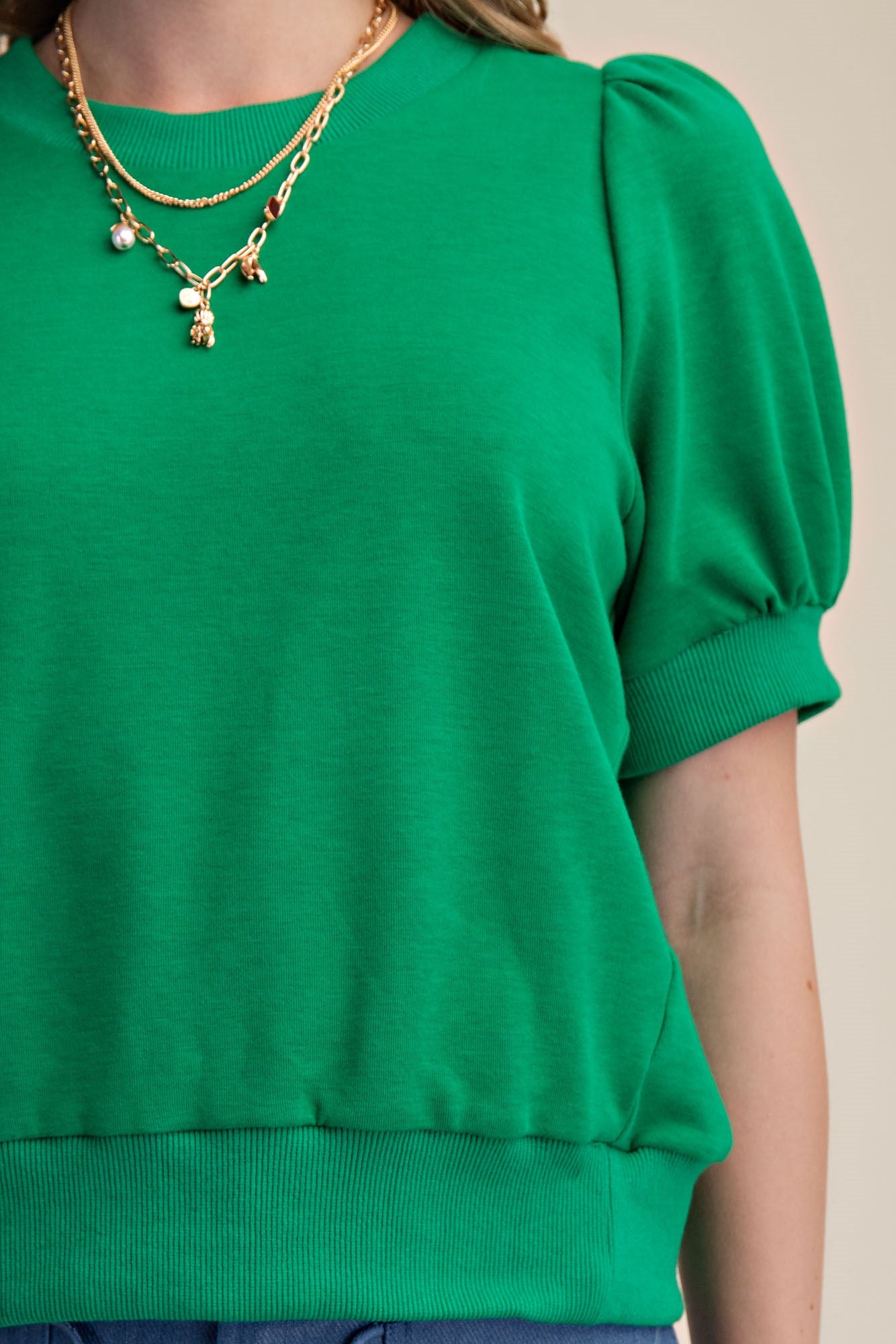 T8044 Round Neck Solid Top