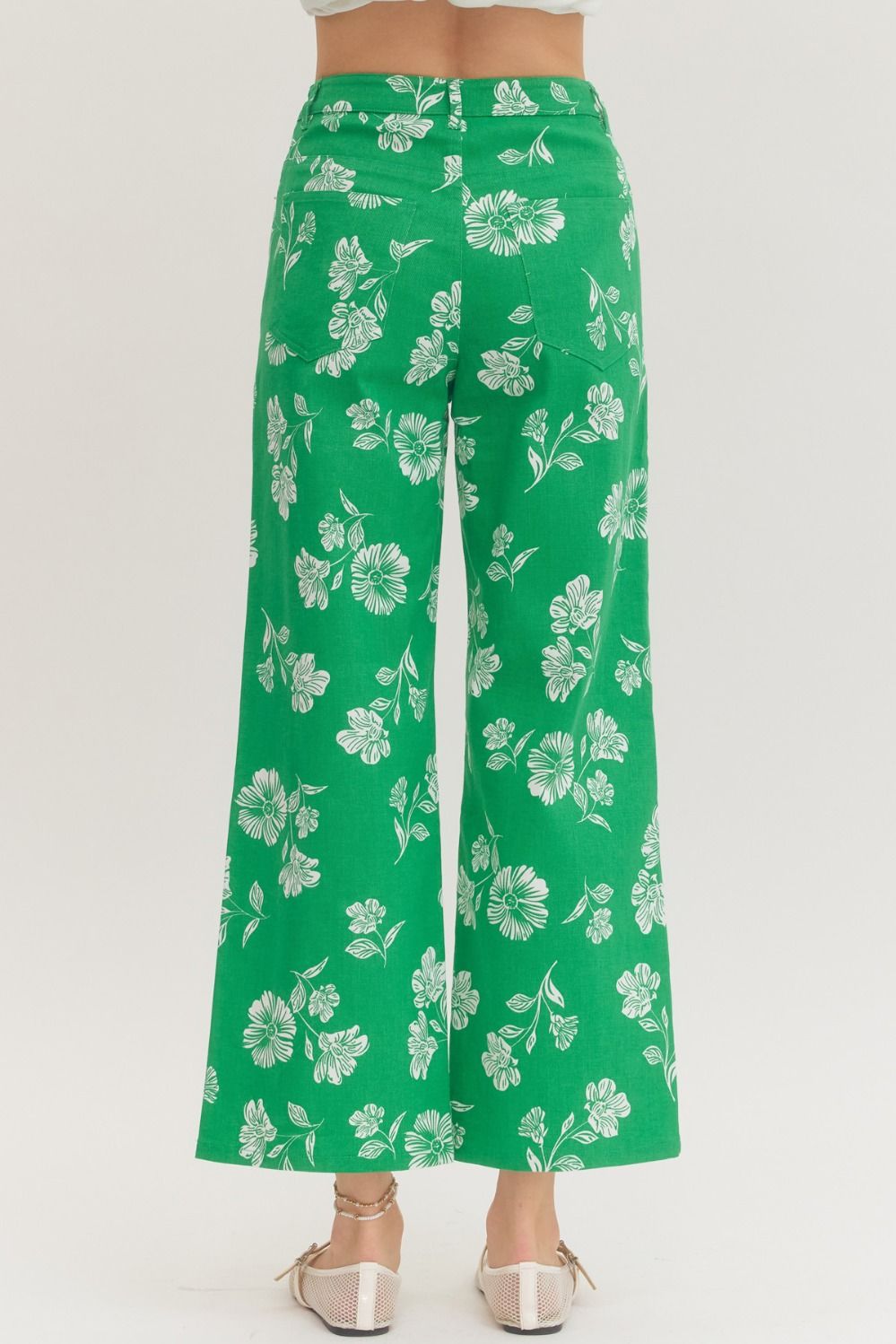 P31744 Floral Print Wide Leg Pants