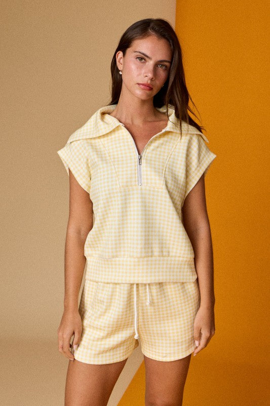 PX17846-3 Gingham Sleeveless Set