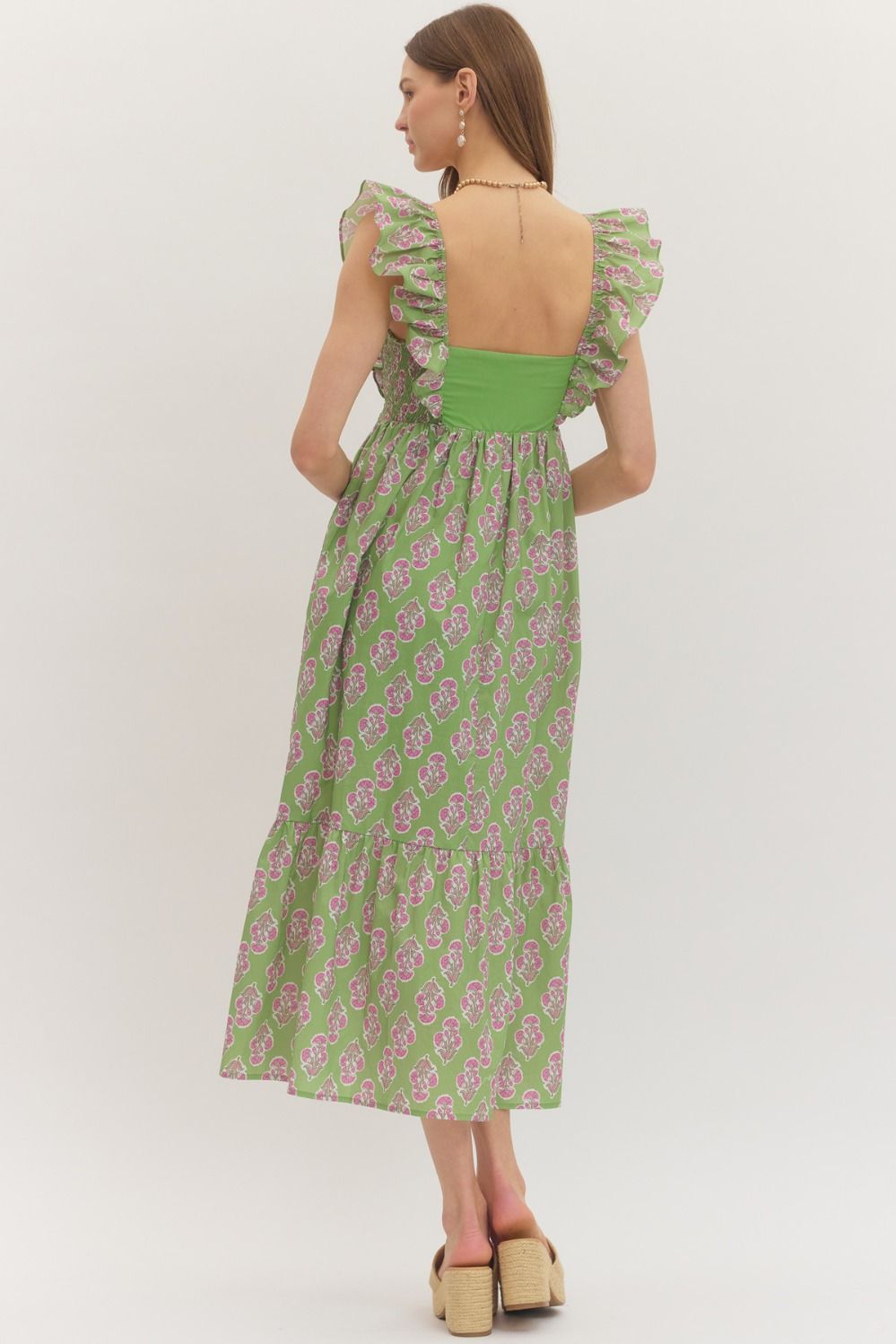 D29327 Botanical Print Midi Dress