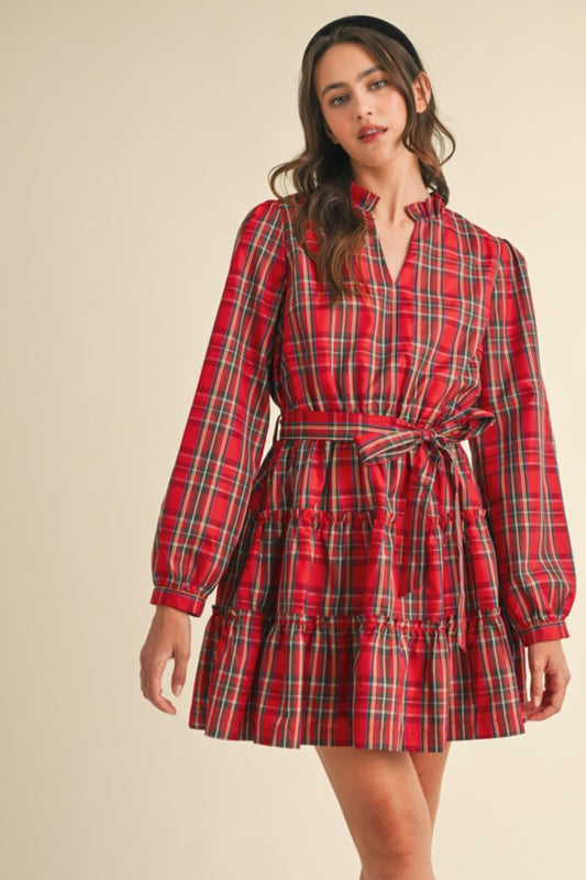 MDR3538 Plaid Mini Dress