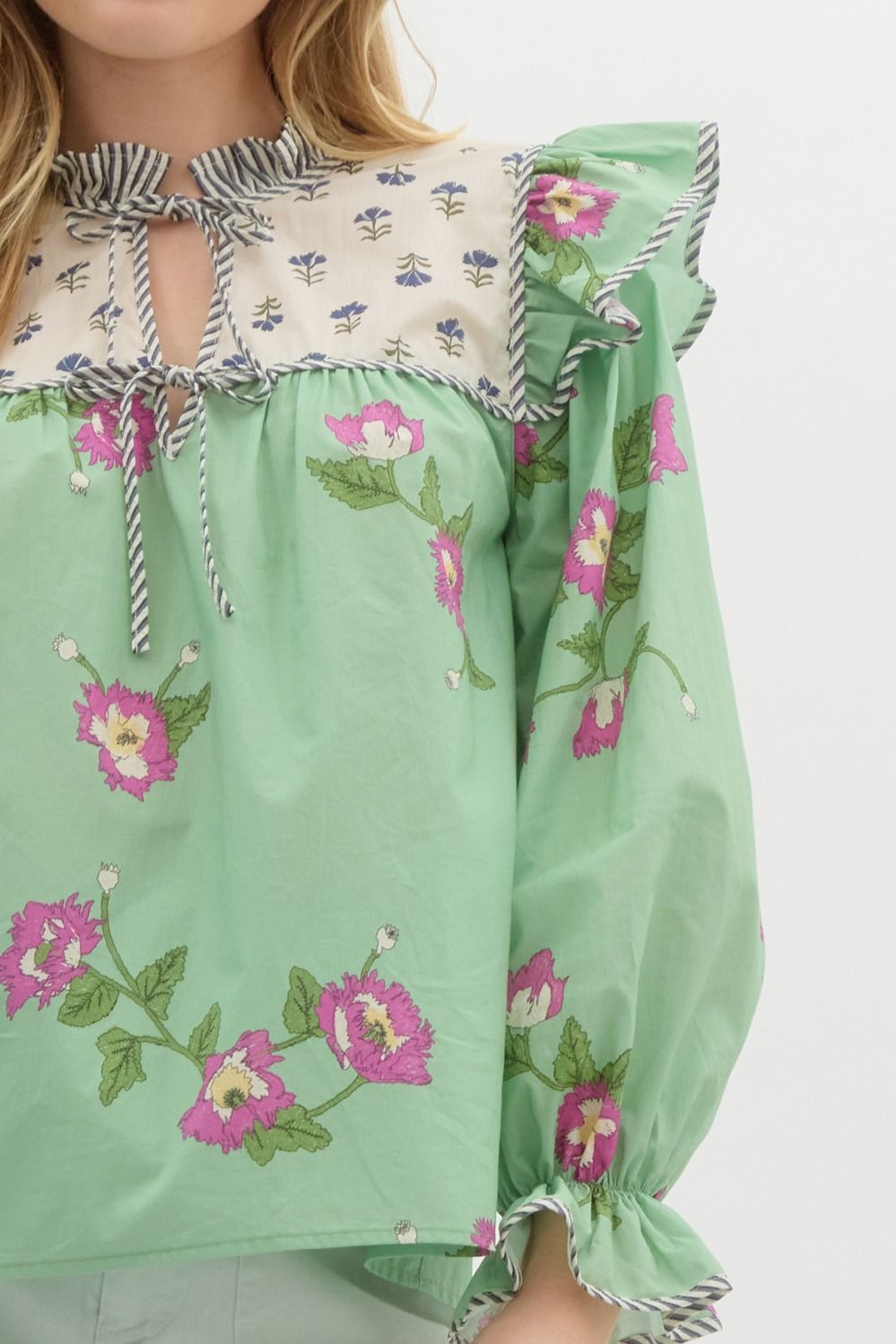 T25867 Mixed Print Top