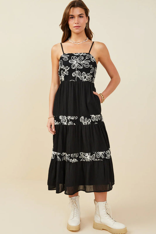 HY9393 Embroidered Floral Dress