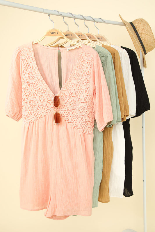 NP70387 Lace Detail Romper