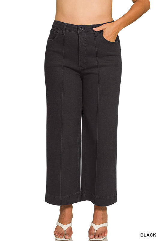 DYP-9558BBX Curvy Wide Leg Pintuck Jeans