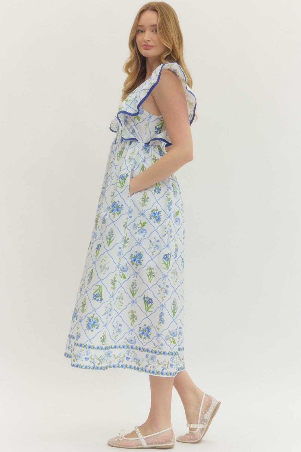 D28767 Botanical Print Midi Dress