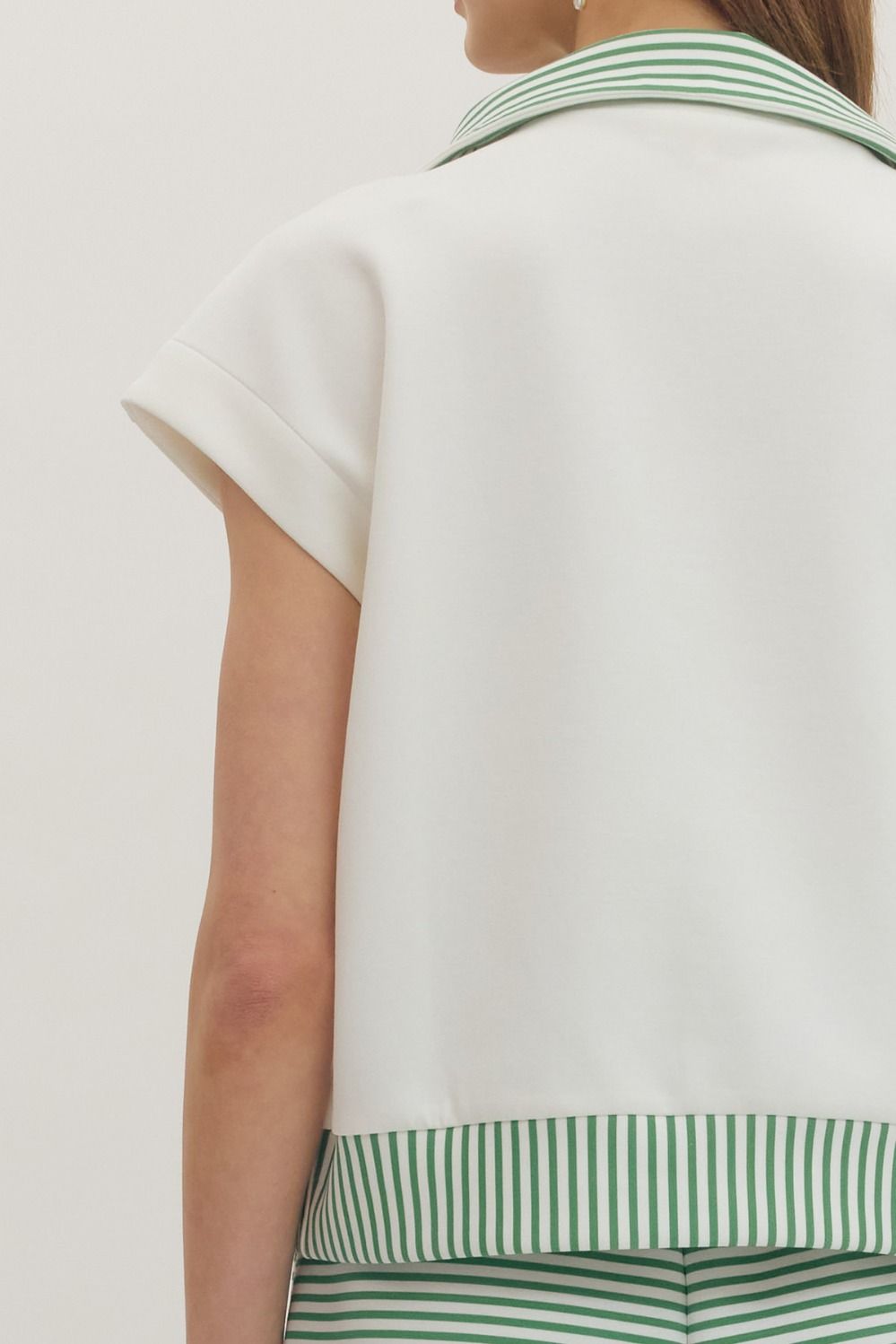 T30997 Striped Cap Sleeve Top
