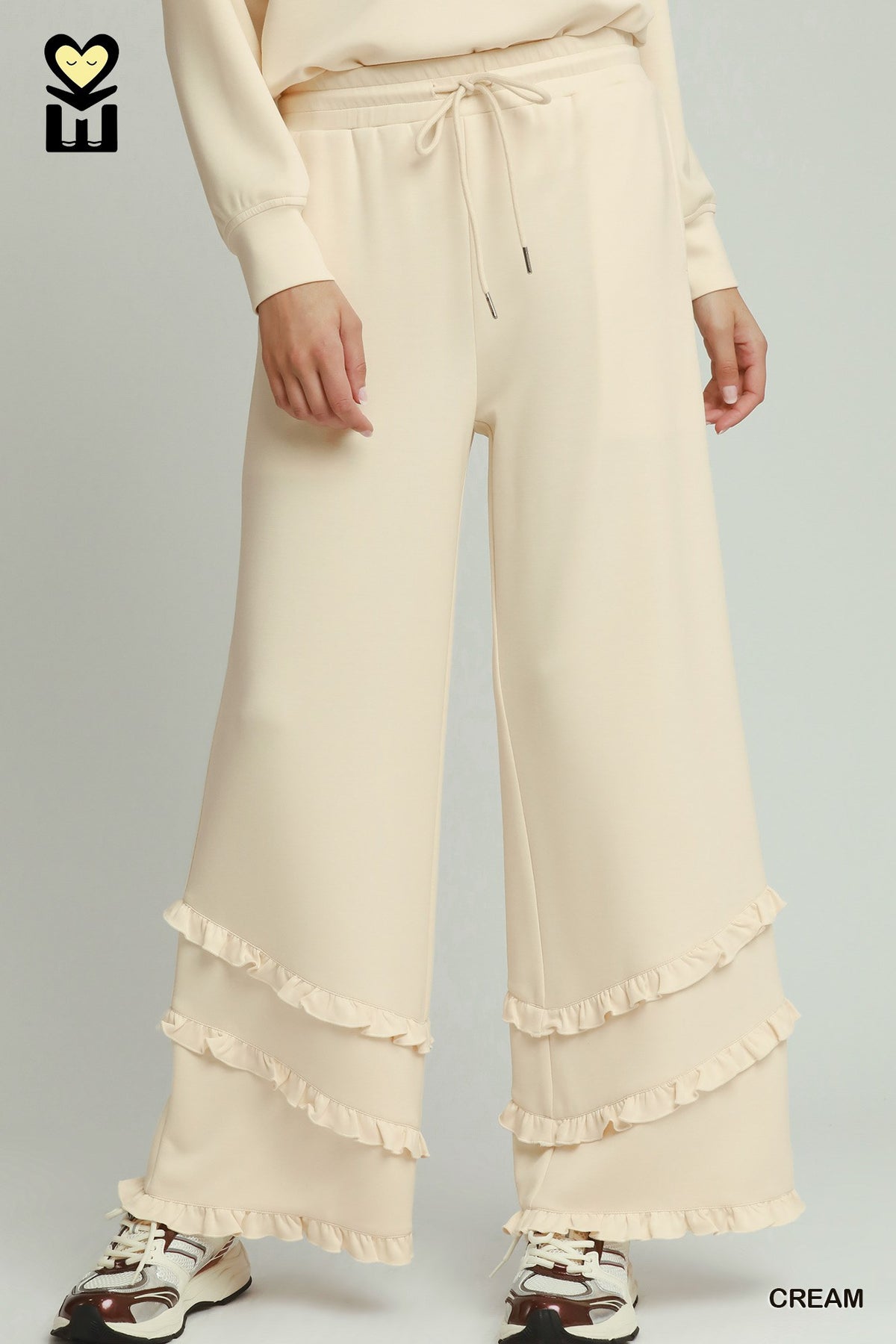 H1034-P Luxeknit Ruffle Bottom Pants