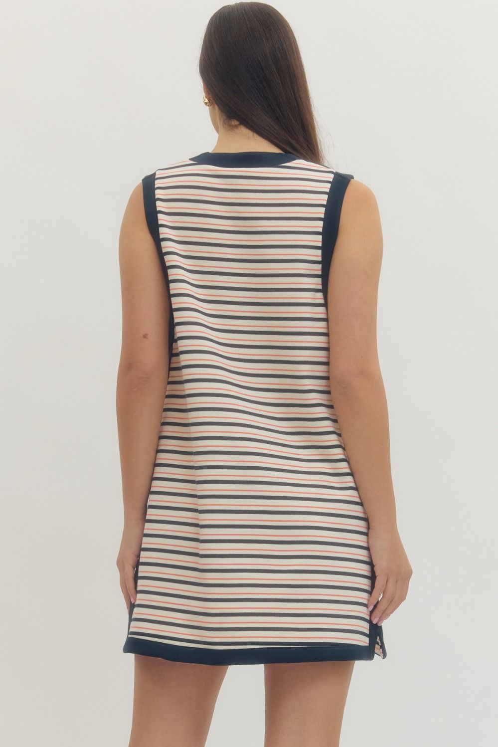D29951 Striped Sleeveless Mini Dress