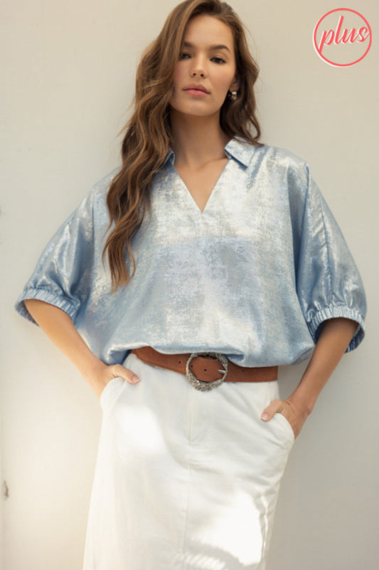 G13482-Plus Curvy Metallic Top