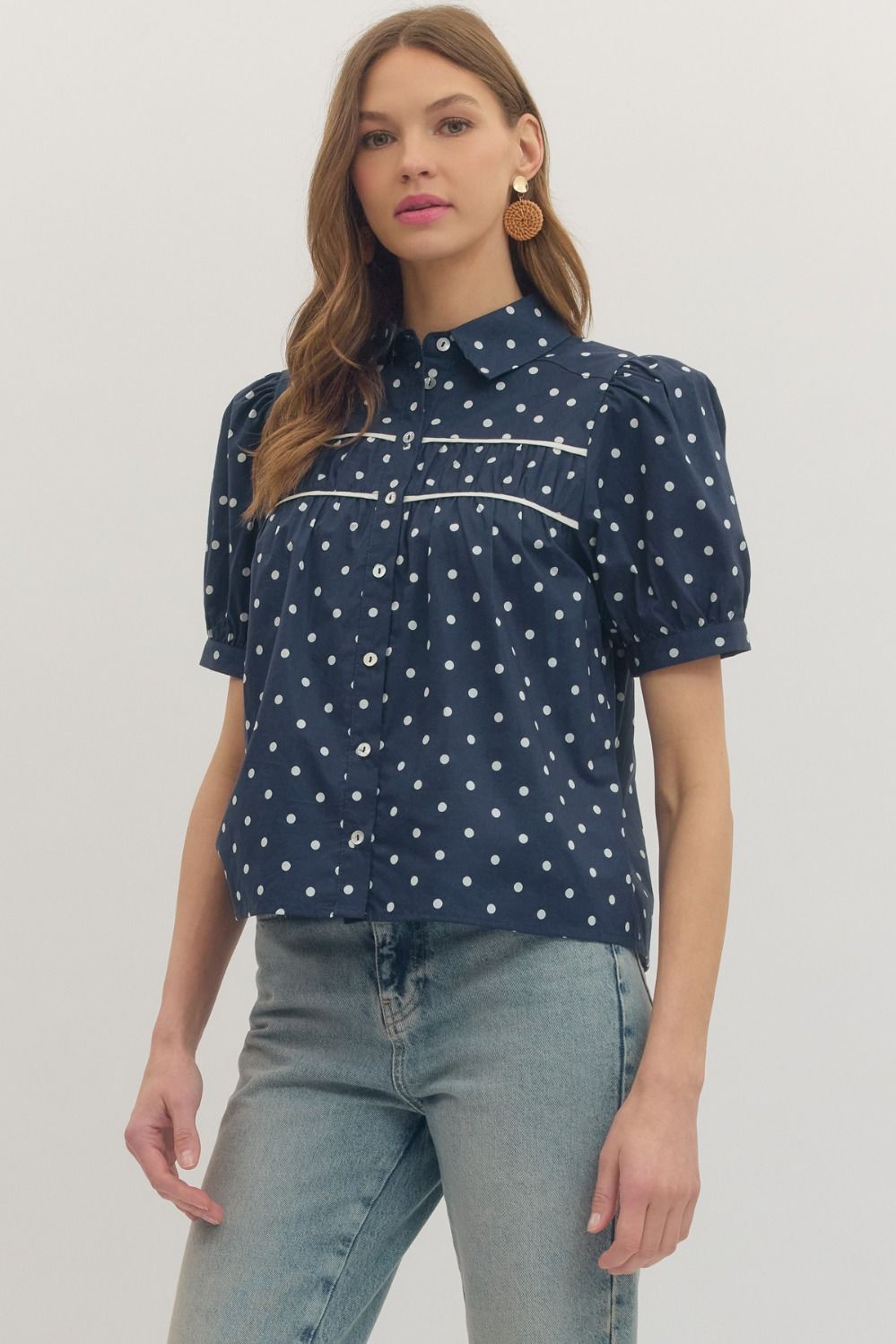 T30955 Polka Dot Top