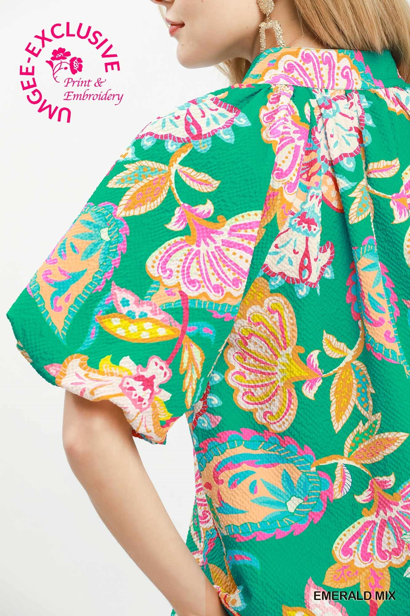 D1131 Mix Floral Print Blouse