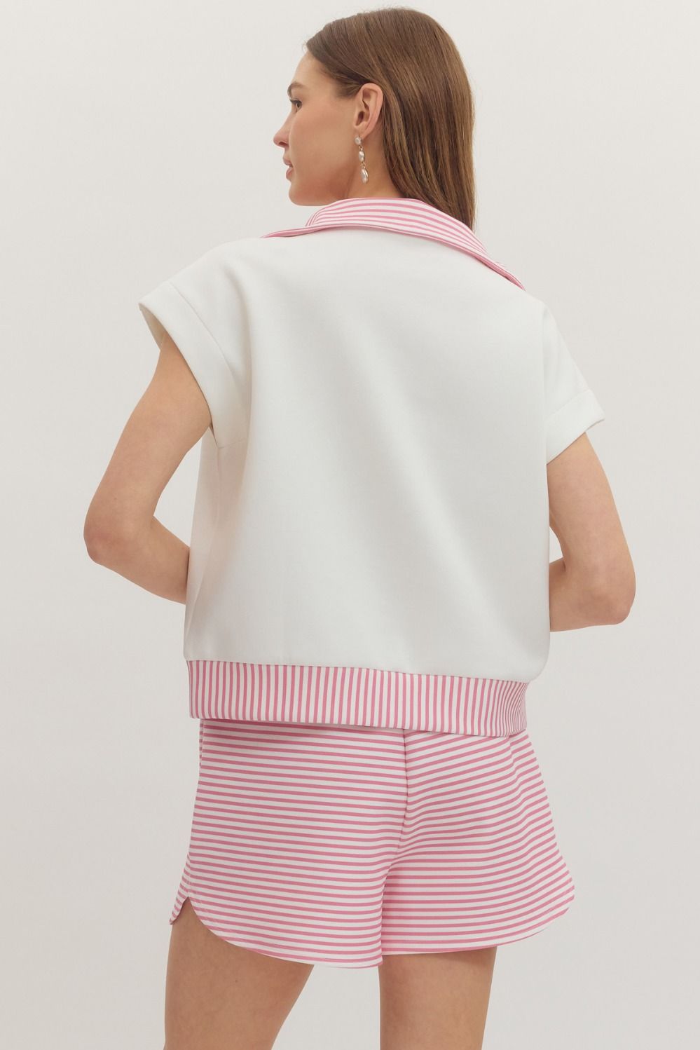 T30997 Striped Cap Sleeve Top