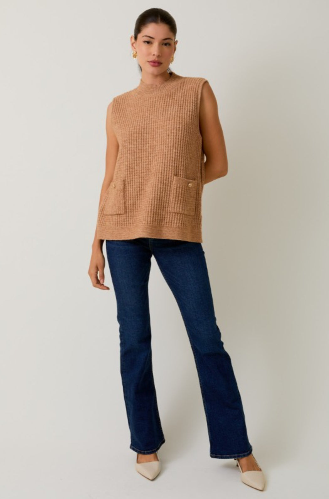 MWT10625 Mock Neck Sleeveless Vest