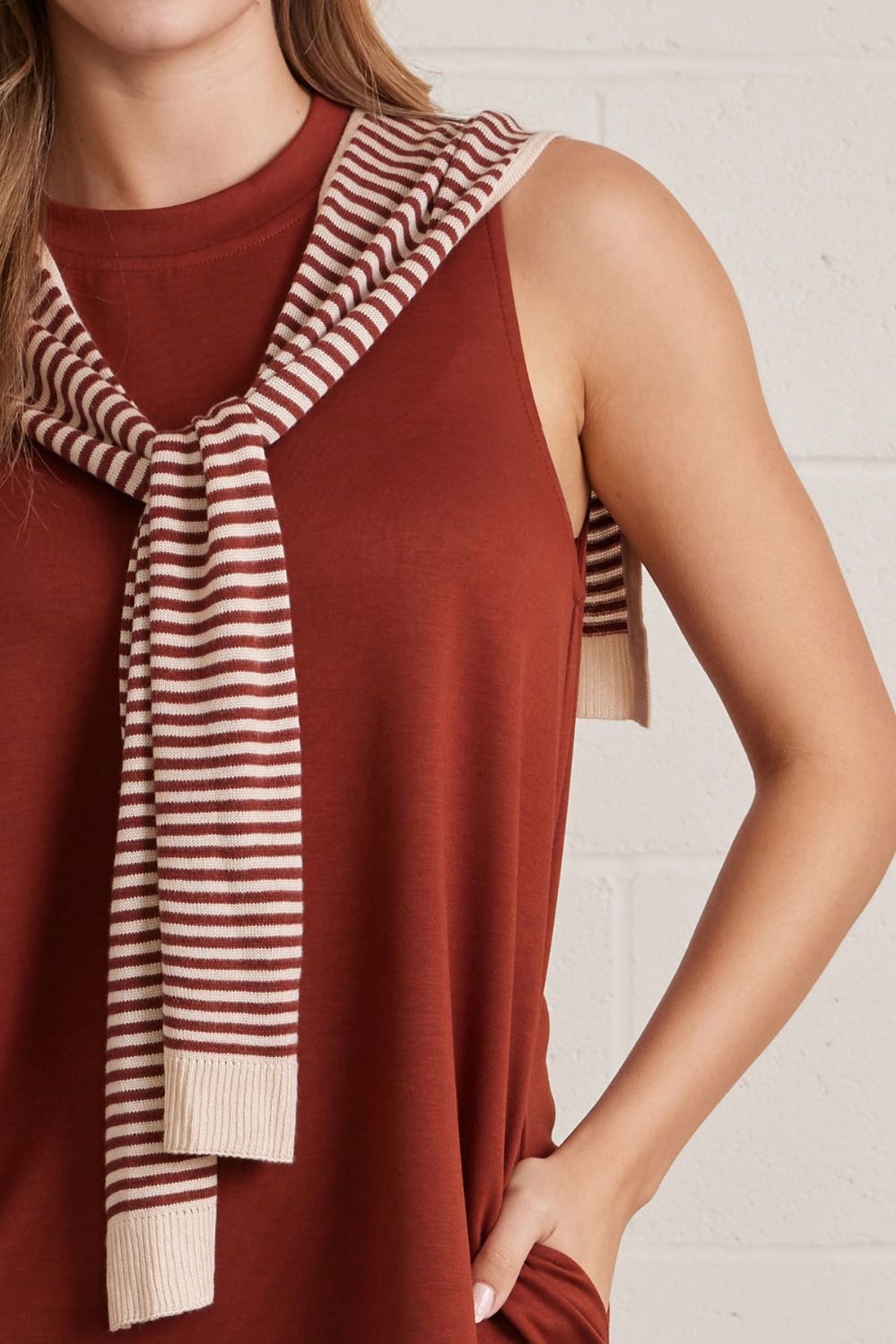 D30169 Solid Sleeveless Mini Dress