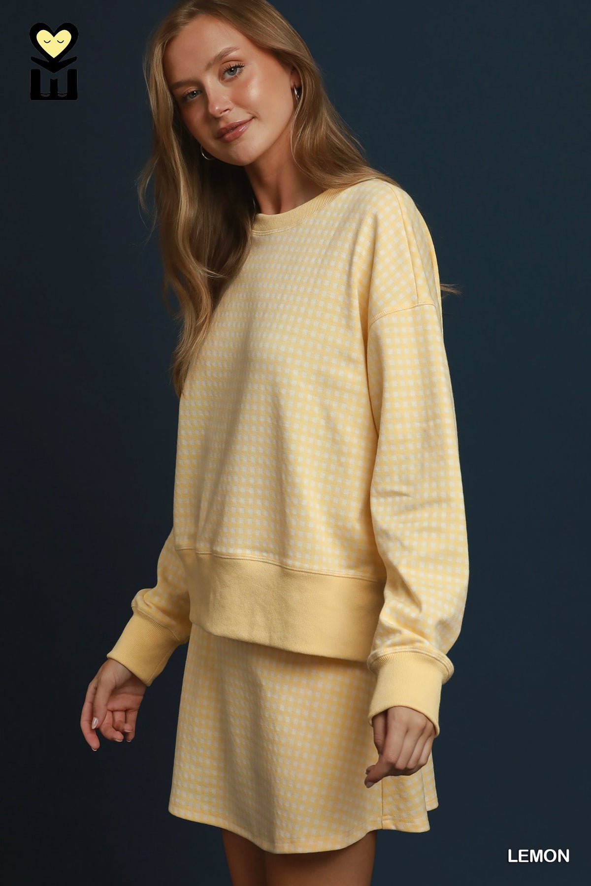 H1253-T Gingham Pullover Sweatshirt