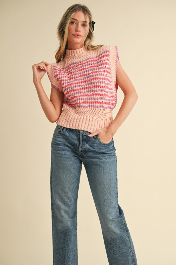 MSW10418 Mock Neck Sweater Vest