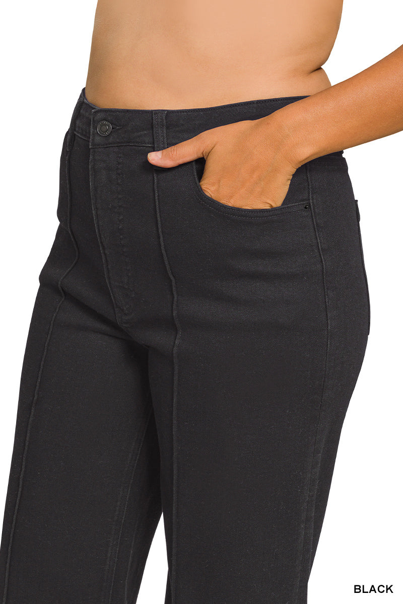 DYP-9558BBX Curvy Wide Leg Pintuck Jeans