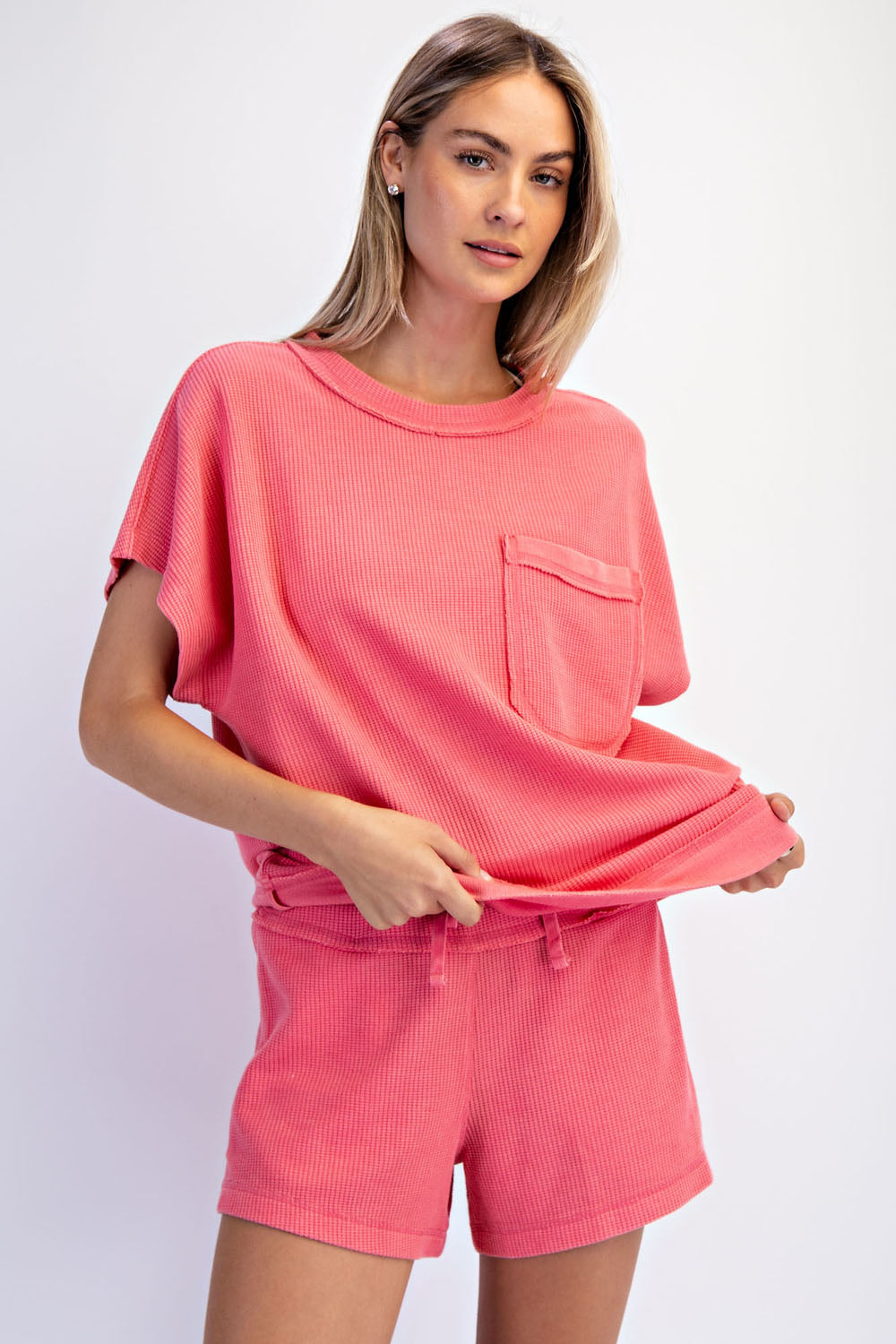 T0112 Mineral Washed Honeycomb Oversized Tee