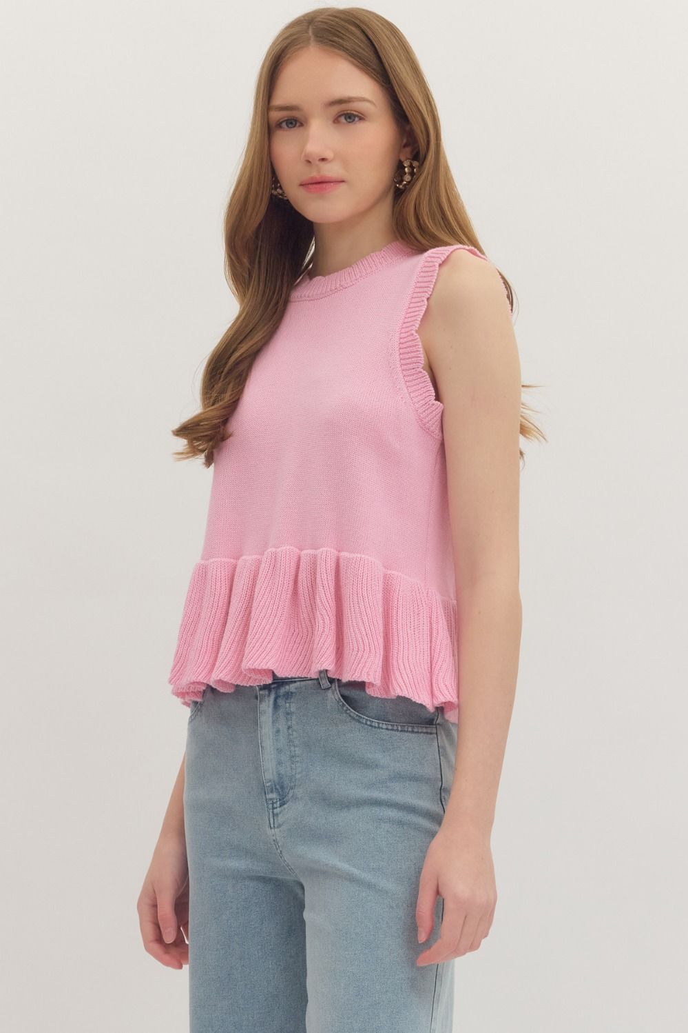 T29980 Sleeveless Peplum Top