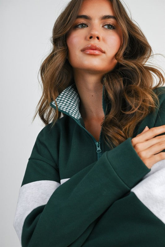 BMT8510 Colorblock Quarter Zip Sweatshirt