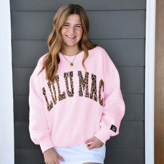 LEOP-9571 Pink Leopard Sweatshirt