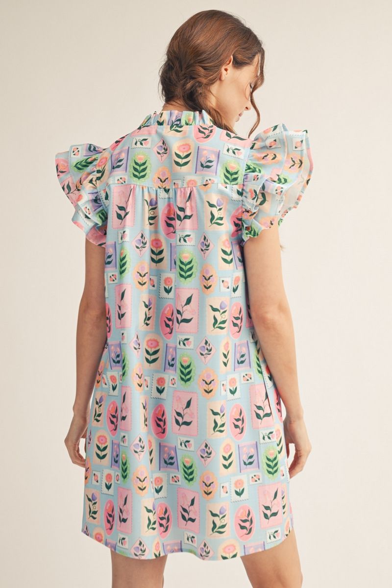 G15722 Floral Shift Dress