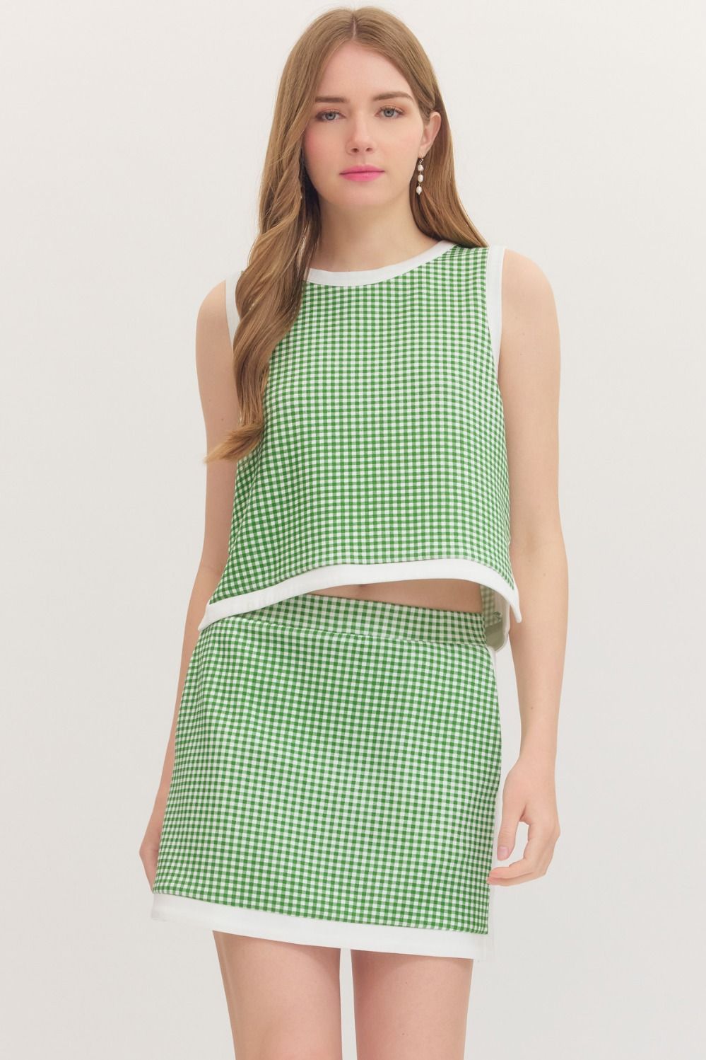 T31708 Gingham Sleeveless Top