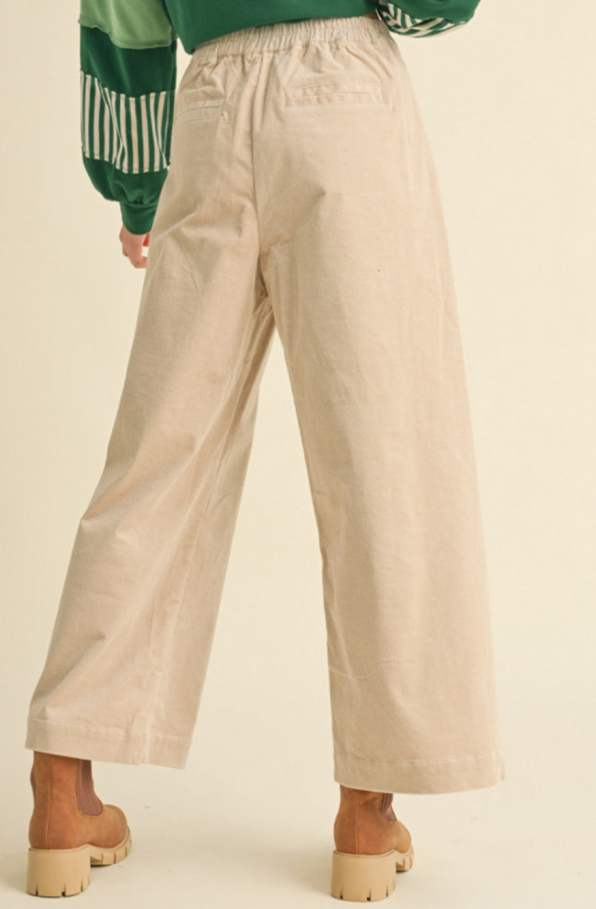 H40228-1 Solid Wide Pants