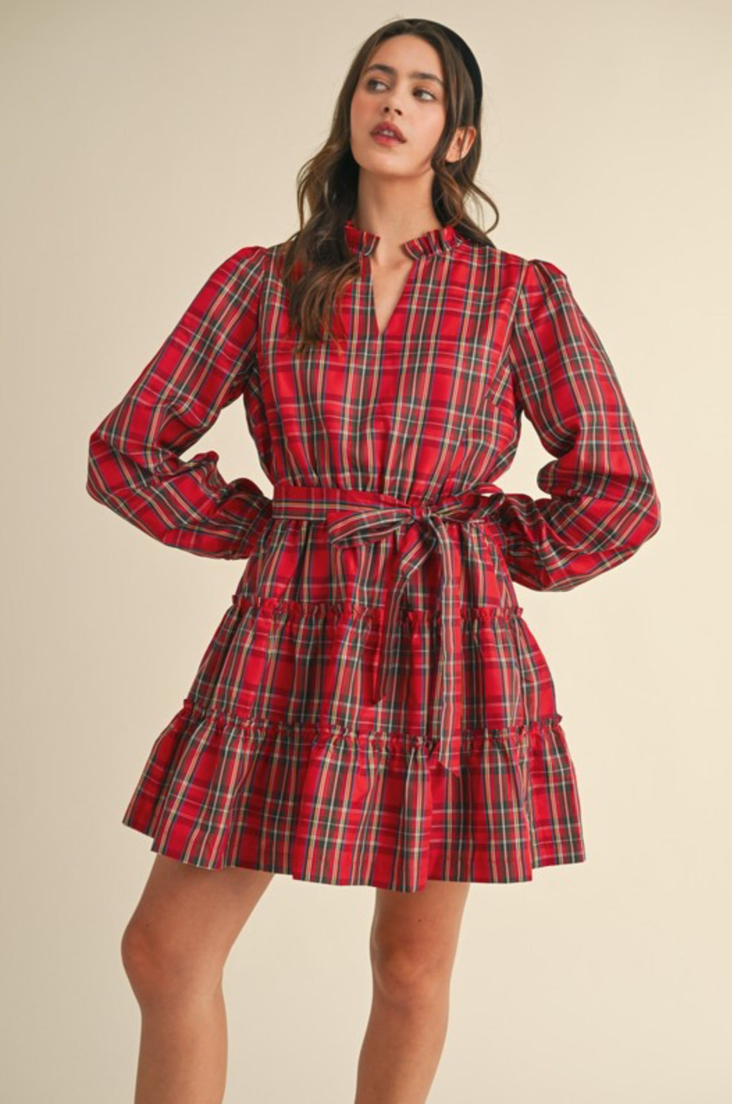 MDR3538 Plaid Mini Dress