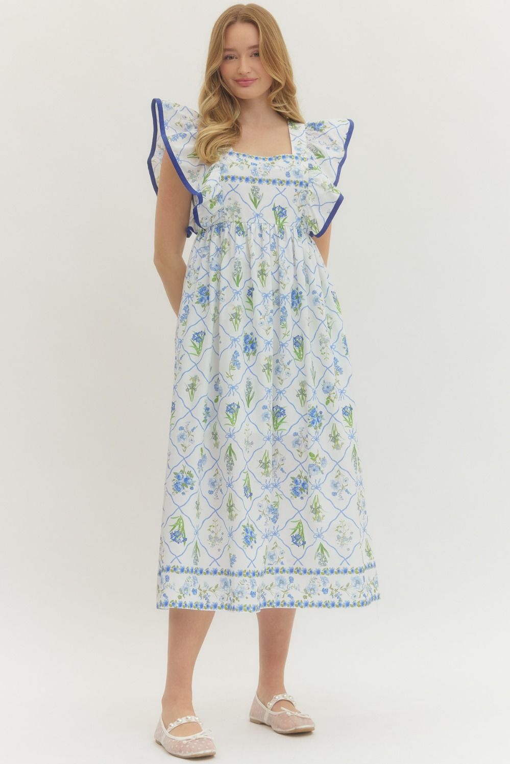 D28767 Botanical Print Midi Dress