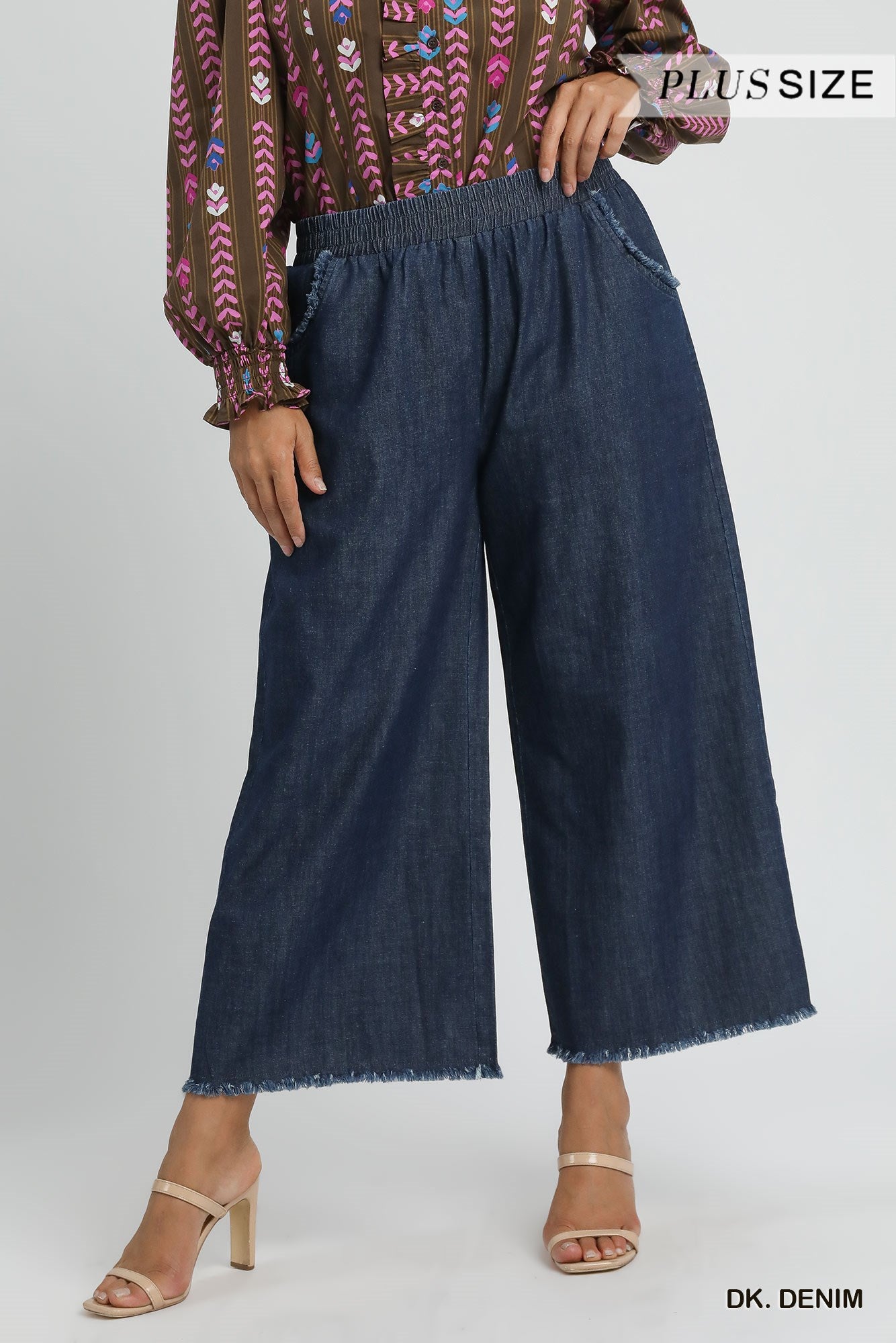 WK0634 Curvy Washed Denim Pants