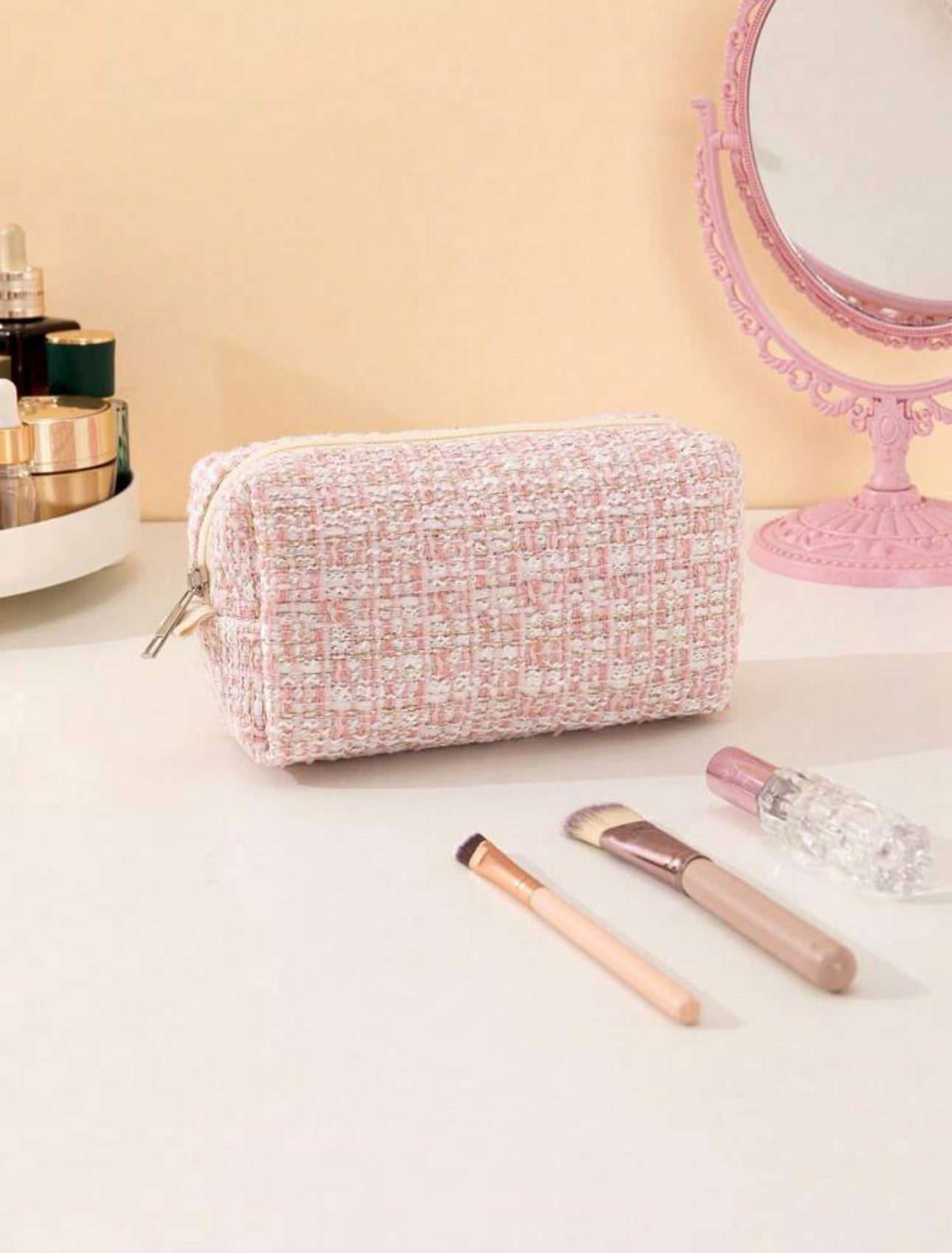 B23112 Tweed Makeup Bag