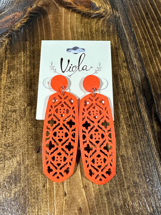 6553 Colored Wooden Earrings