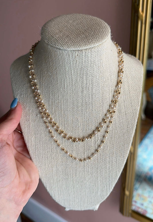 MN90001 3 Row Pearl and Bead Necklace