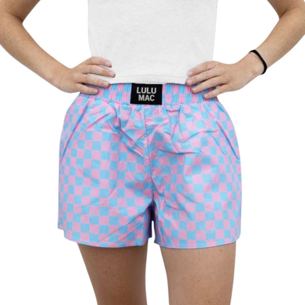 BXCK Blue/Pink Checkered Boxer Shorts